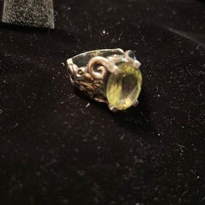 Ann king lemon quartz ring. Sterling and gold. Vintage